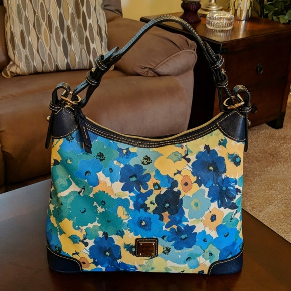 Dooney & Bourke Handbags - Dooney & Bourke Blue Watercolor Hobo